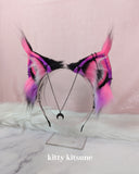 Cyber Neon (UV) Ears with Lynx Tufts and Luna Links (MTO)