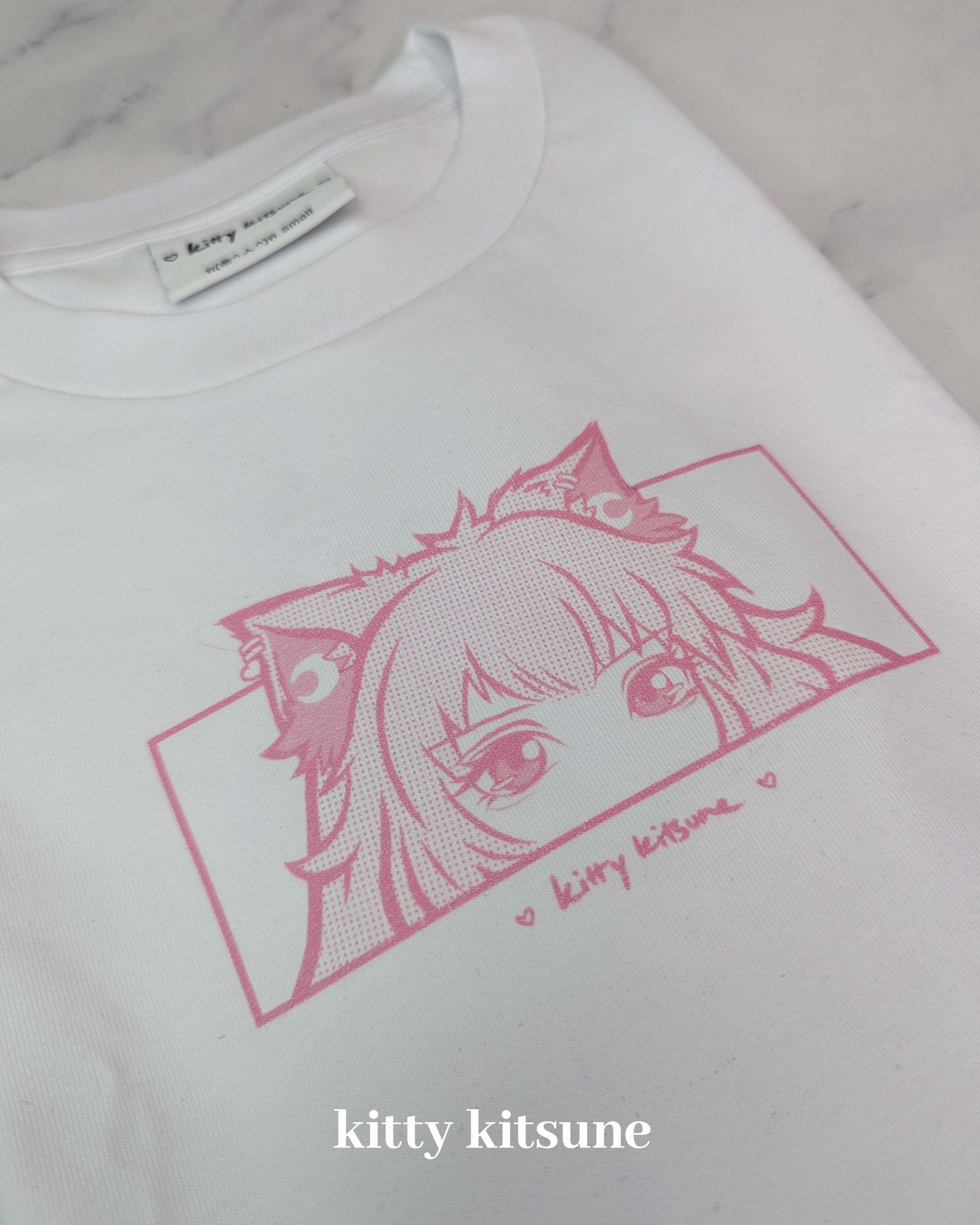 Neko Tee - White / Pink