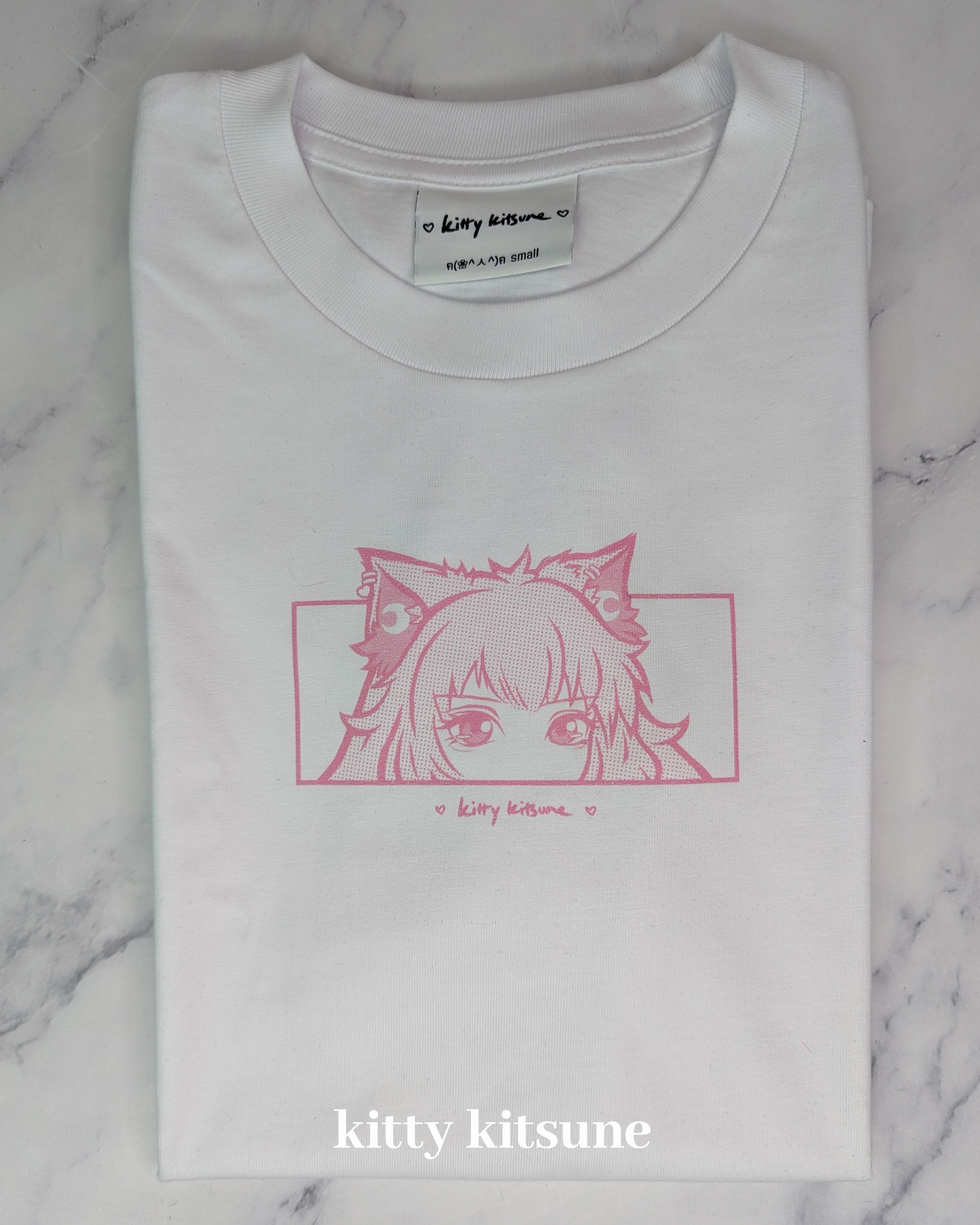 Neko Tee - White / Pink