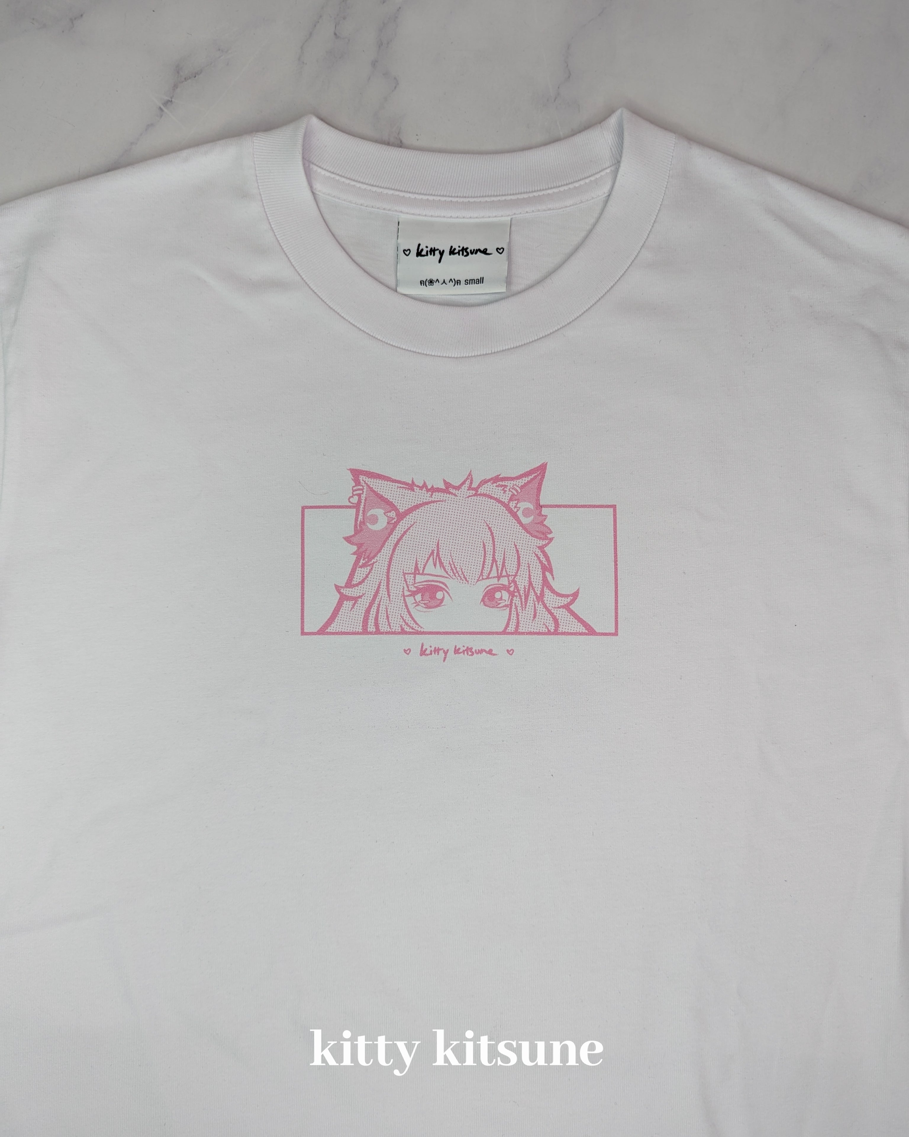 Neko Tee - White / Pink