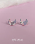 Mini Marble Moon Earrings