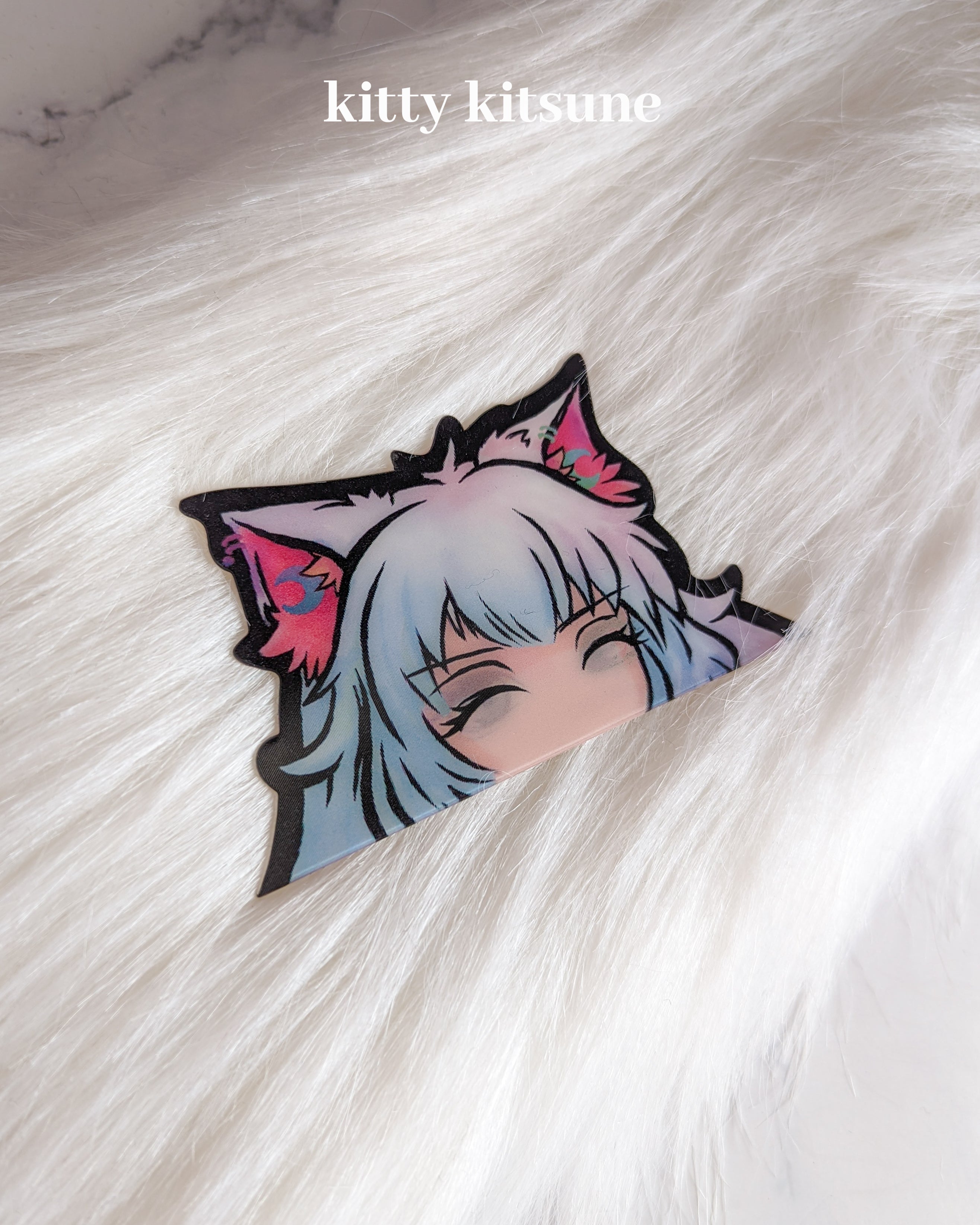 Kiri Neko Girl Animated Peeker Sticker