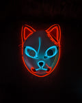 Red Patch LED Kitsune Mask