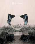 Monochrome Kitten (Silver hoops)