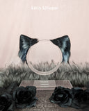Monochrome Kitten (Silver hoops)