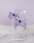 Spike Chained Lilac Bow Clips (MTO)