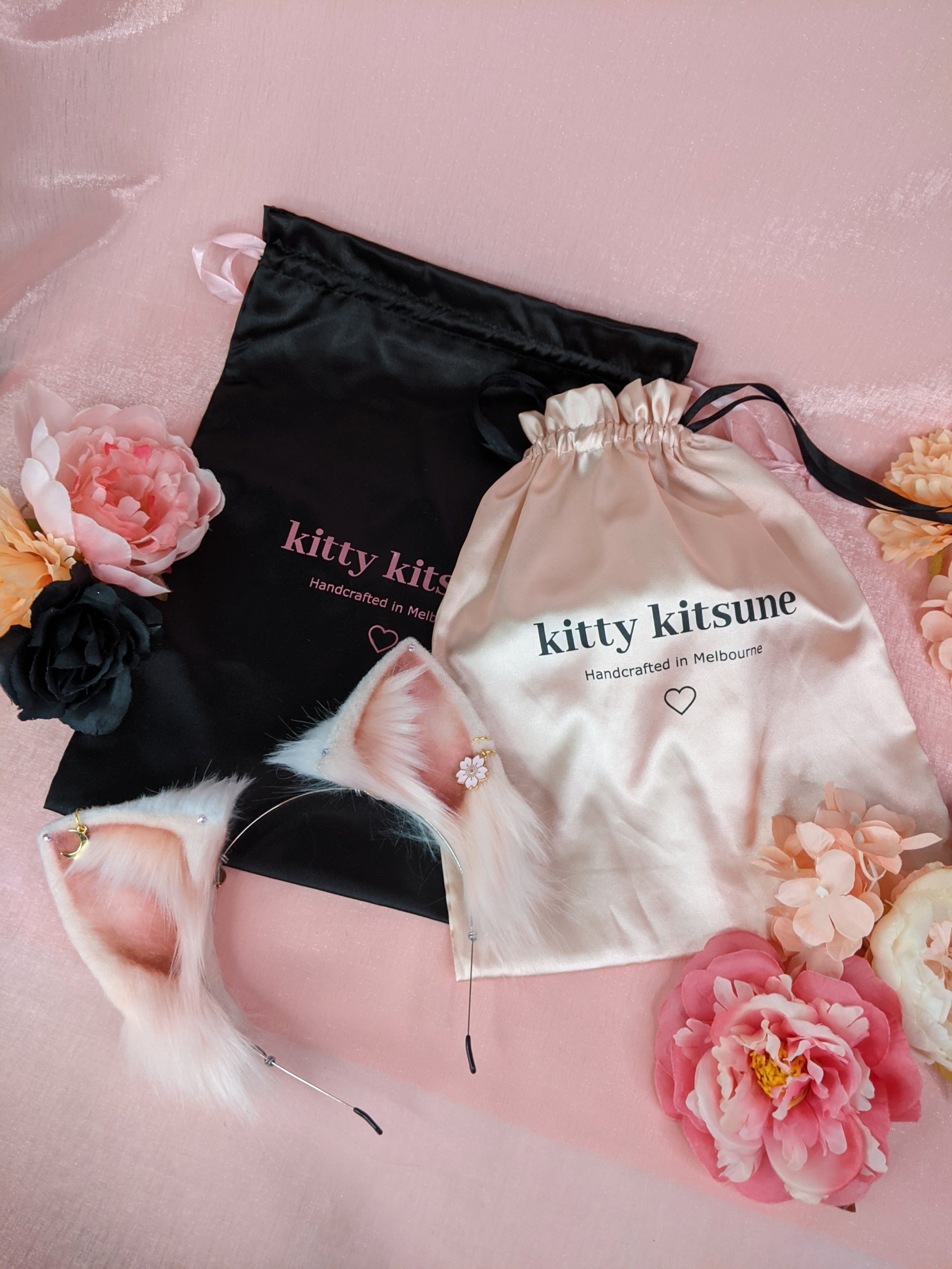 Kitty Kitsune Satin Dust Bag